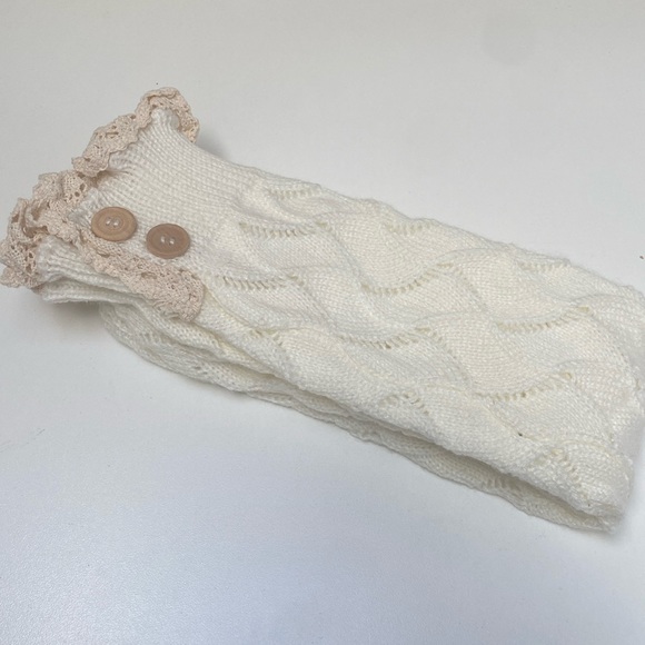 Lace Ruffle Edge Knit Boot Socks - Picture 1 of 3